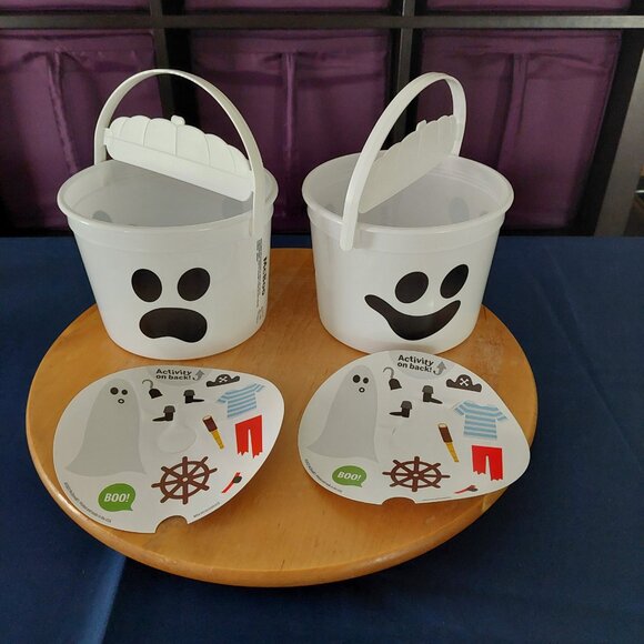 2022 McDonalds Halloween Happy Meal Boo Buckets McBoo Ghost w/Stickers - Picture 1 of 3